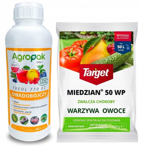  Treol 770 EC Paraffinöl, Spinnmilbe, Insektizid, Insektizid 1l + MIEDZIAN 50 WP Fungizid 100 g TARGET