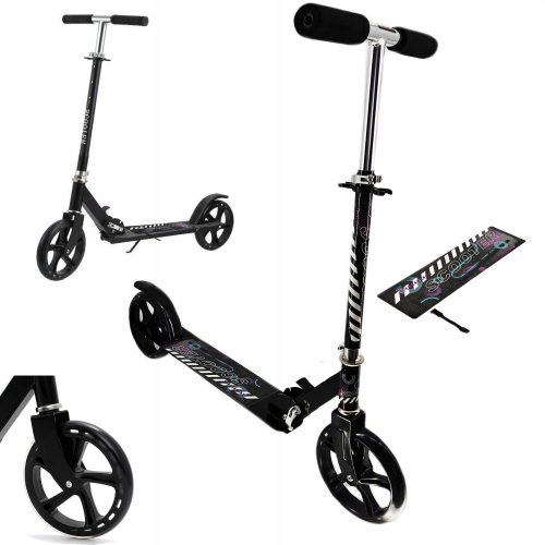  CITY-SCOOTER FÜR ERWACHSENE KINDER, GROßE RÄDER, FALTBAR, VERSTELLBAR, 100 KG