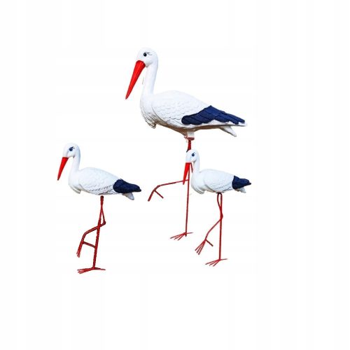  Dekorative Gartenfigur - GROSSER STORCH MIT KLEINEN STÖRCHEN