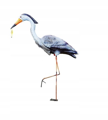  Dekorative Gartenfigur: GROSSER REIHER MIT FISCH (H: 96 cm)