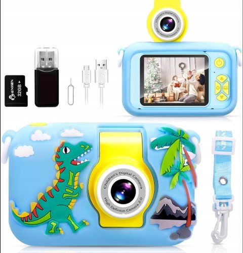  Kinder-Digitalkamera mit 180°-ARNSSIEN-Klappe und Silikonhülle