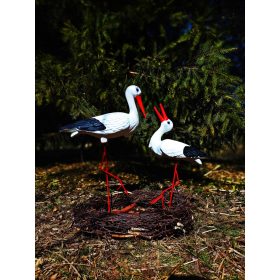  Dekorative Gartenfigur FAMILIE - MUTTER MIT BABY + NEST