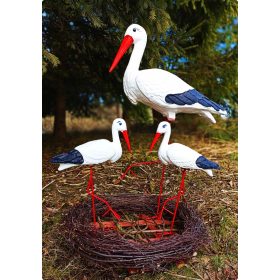    STORCHENNEST GROSSER STORK MIT KLEINEM - Dekorative Gartenfigur