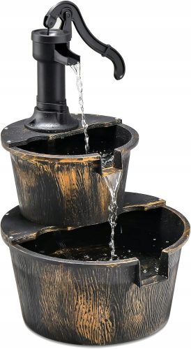  Gartenbrunnen mit Wasserpumpe, Dekoration für Garten, Rasen, Terrasse