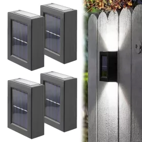    Gartenwandleuchte Flowmove Solar Wall Lamps schwarz, integrierte LED-Quelle 10 W