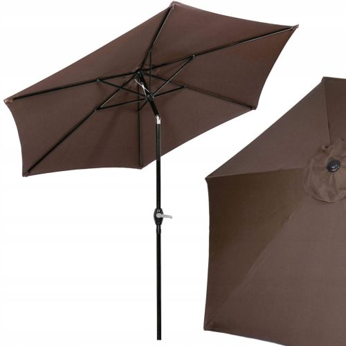  Springos klassischer Regenschirm, Beige und Braun, 260 x 235 cm