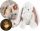  Humming Teddy Bear Rabbit Sleeper, Ecru Pink, 5-in-1-Mechanismus, Szumisie-Lampe