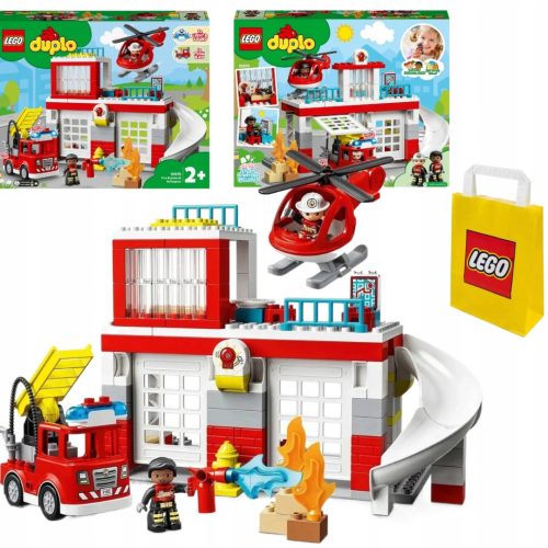  LEGO Duplo 10970 Feuerwache und Hubschrauber + VP Papiertüte LEGO 6315792 Mittel