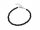  silbernes Armband 925 schwarze Turmalinkugel 4 mm mit Verstellung