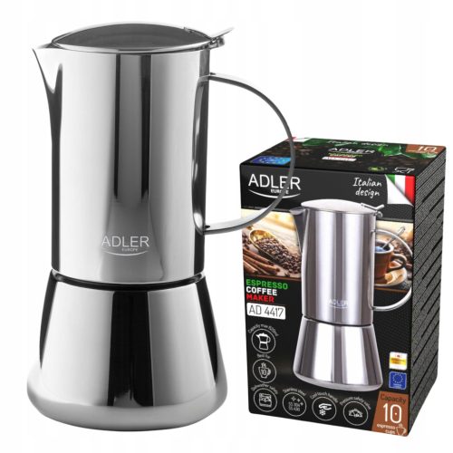  Kaffeemaschine Kaffeemaschine 500 ml Funktioniert mit Induktion, Gas, Steel Adler
