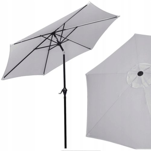  Klassischer Springos-Regenschirm, grau, 260 x 235 cm