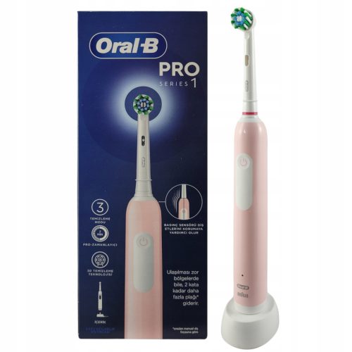  Rotierende elektrische Zahnbürste Oral-B Pro 1 Pink Cross Action