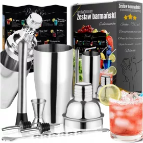   PROFESSIONELLES BARTENDER-SET FÜR GETRÄNKE, SHAKER, 6 ELEMENTE + GRATIS