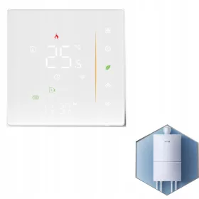    ZIGBEE Intelligenter Kesselheizungsthermostat, schwarz, programmierbar, weiß