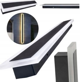    Schwarze XPart-Gartenwandleuchte mit integrierter 12-W-LED-Quelle