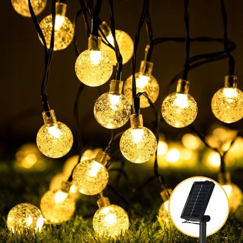  Garlands SOLAR-Gartenleuchten, 50 LEDs, 7 m, warmweiße Glaskugeln, IP67