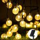  Garlands SOLAR-Gartenleuchten, 50 LEDs, 7 m, warmweiße Glaskugeln, IP67