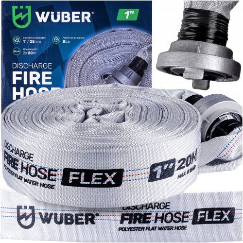  WEISSER FAST-FIX-FEUERWEHRSCHLAUCH FÜR PUMPE, STARK, LANG FÜR WASSER, Klärgrube, 1" 20M