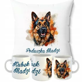    KISSEN + BECHER DEUTSCHER SCHÄFERHIRTE MIT NAMEN HUNDE HUND SCHÜLER