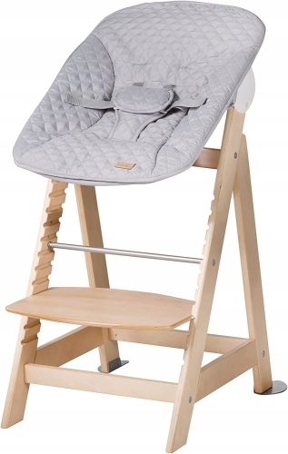  Roba Born Up Nature 2-in-1-Hochstuhl mit Liege-Stil, Grau