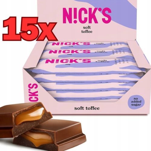 Nick's Soft Toffee Schokoriegel mit Karamellfüllung - Ohne Zuckerzusatz 28g 