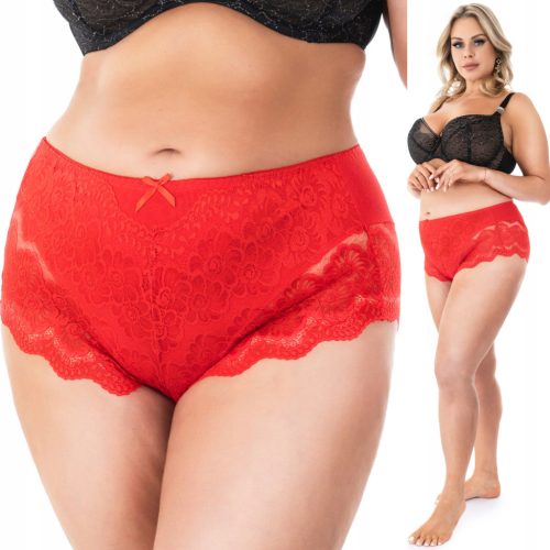  Rotes Spitzenhöschen aus Baumwolle mit Eleganz und Leidenschaft in Übergröße
