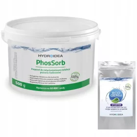   HYDROIDEA PhosSorb Phosphatbinder 500 g + Hydroidea EcoGerm 10100 Bakterienstarter 100 g