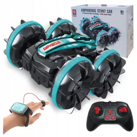    RC AUTO AMPHIBIA SCHWIMMENDES AUTO FERNGESTEUERT + GESTEN-ARMBAND