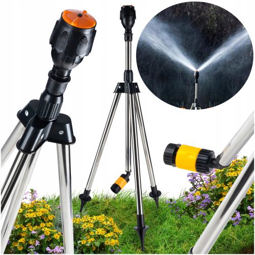  ROTIERENDER GARTENSPRINGER AUF EINEM STATIV 360° zur Bewässerung des GARTENS auf dem Rasen