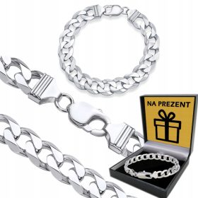    DICKES silbernes Herrenarmband, 925er Silber, 12 mm/20 cm Panzerarmband