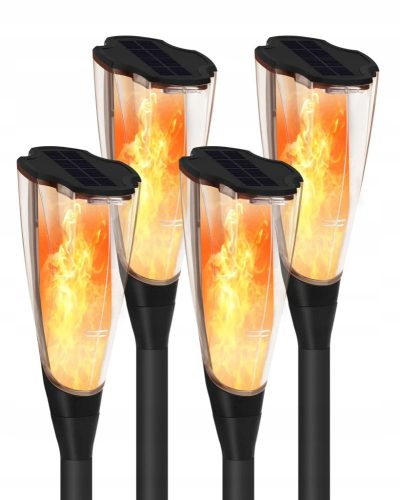  Soumit schwarze Solarlampe, 54 cm, 4 Stk.