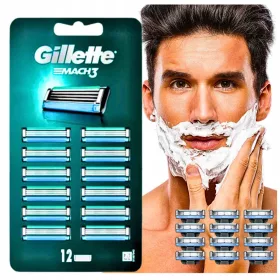    Gillette Mach 3 Klingen Nachfüllungen für Mach3 Rasierer 12 Stück effizient