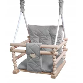    HOLZSCHAUKEL FÜR KINDER für Haus und Garten Kissen versteifter Boden