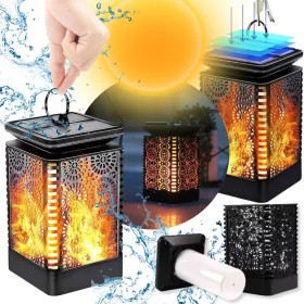    Laterne LED Solarkerze moderner Friedhof für Grab OSTERLATERNE