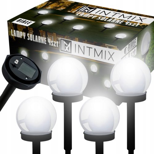  INTMIX eingebettete Solarlampe, weiß, 34 cm, 4 Stk.