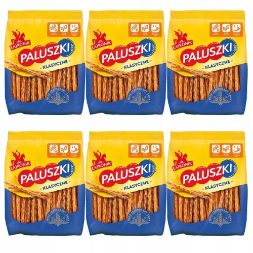 Lajkonik Salzstangen Klassik 6 x 200g - Knuspriger Snack für jeden Anlass