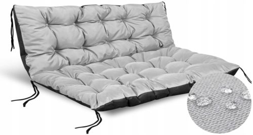  2 Gartenkissen 120x80x40 cm für Bank Palettenschaukel Wasserdicht Grau