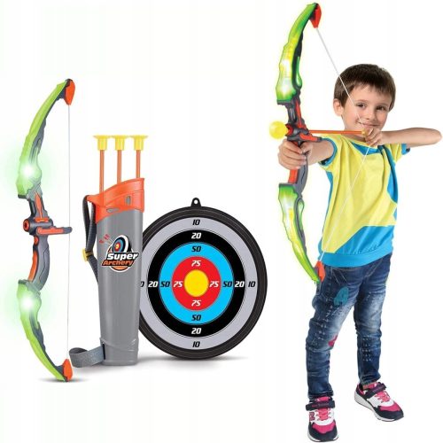  LEUCHTENDER LED-BOGEN MIT SCHILD UND PFEILSCHIEßSET BOGEN + SCHILD + PFEIL