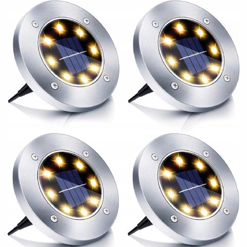  F3M Solarlampe, weiß, 13 cm, 4 Stück + A4 PIANIDA-Planer, Braun- und Beigetöne