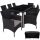  TecTake Almansa Technorattan Gartenmöbel-Set, schwarz, 18-tlg.
