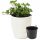  Blumentopf 40 cm x 40 x 43 cm, Durchmesser 40 cm, cremefarbener Kunststoff