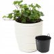  Blumentopf 40 cm x 40 x 43 cm, Durchmesser 40 cm, cremefarbener Kunststoff
