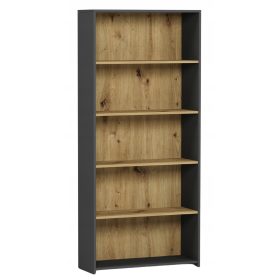    Mobene Modernes Regal 80 cm x 180 cm x 30 cm Anthrazit, Artisan-Eiche