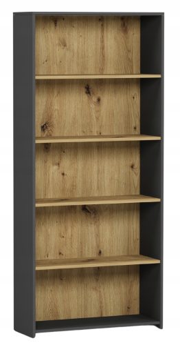  Mobene Modernes Regal 80 cm x 180 cm x 30 cm Anthrazit, Artisan-Eiche