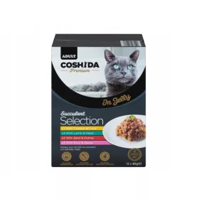    12x85g COSHIDA Succulent Selection Nassfutterbeutel Geschmacksmischung für Katzen