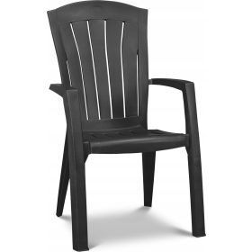  Allibert Gartenstuhl, schwarzer Kunststoff