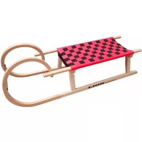    Tschechischer Schlitten Traditioneller Holzschlitten Bohemia Sport Rams Horns + Belt