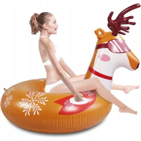    Elch Winter Schneeschlauch aufblasbarer Winterschlitten für Erwachsene,
