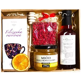  KORB-GESCHENKSET GESCHENKTEE HONIG SCHOKOLADENSIRUP