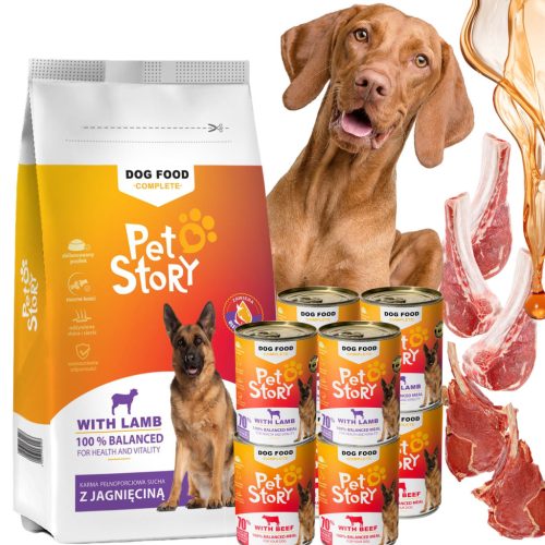  PETSTORY Set Trockenfutter 9 kg + Nassfutter GESCHMACKSMIX 8x400g